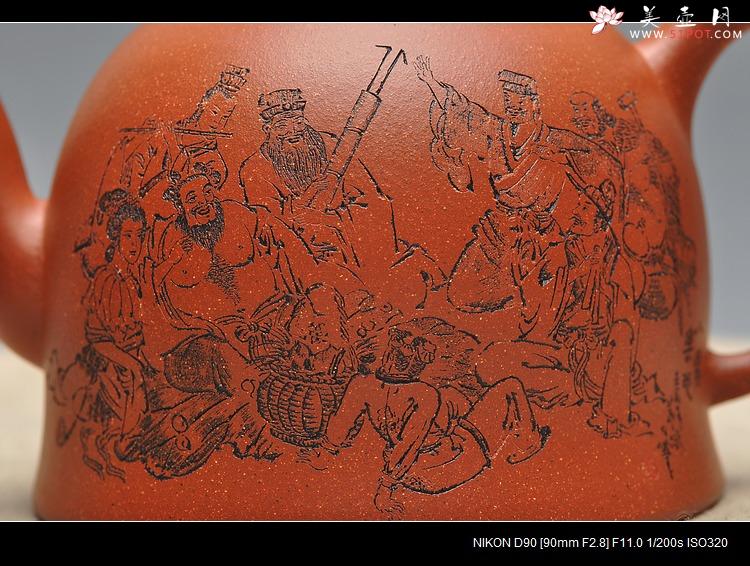 紫砂壶图片：气韵长啸  全手大神钟 逸品得趣 饮中八仙 - 美壶网