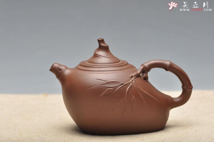 紫砂壶图片：90年代初 仿品 葫芦竹 正宗黑星土 - 美壶网