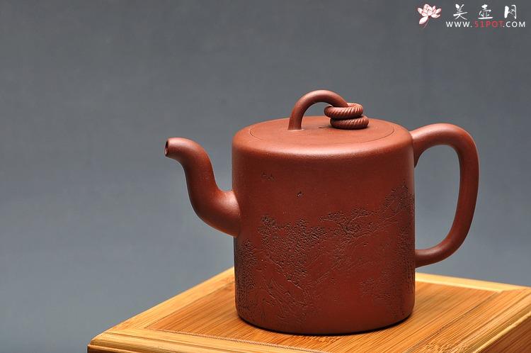 紫砂壶图片：进步之作 全手大双圈 实力作品 李彦雄通景山水装饰 - 美壶网