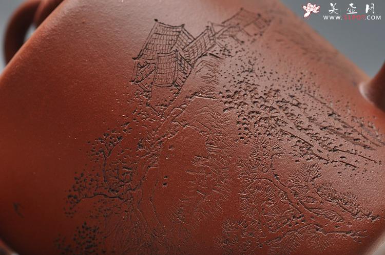 紫砂壶图片：进步之作 全手大双圈 实力作品 李彦雄通景山水装饰 - 美壶网