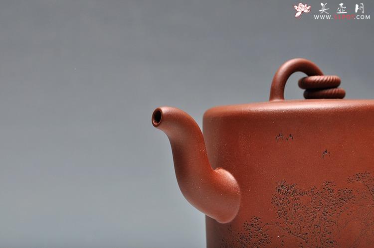 紫砂壶图片：进步之作 全手大双圈 实力作品 李彦雄通景山水装饰 - 美壶网