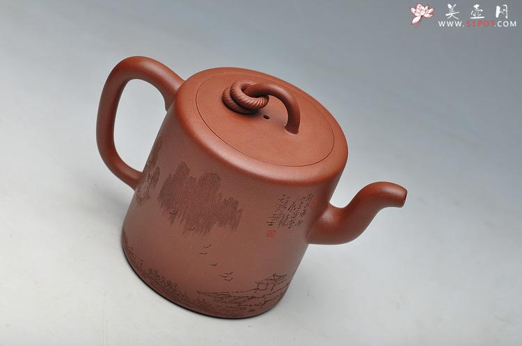 紫砂壶图片：进步之作 全手大双圈 实力作品 李彦雄通景山水装饰 - 美壶网