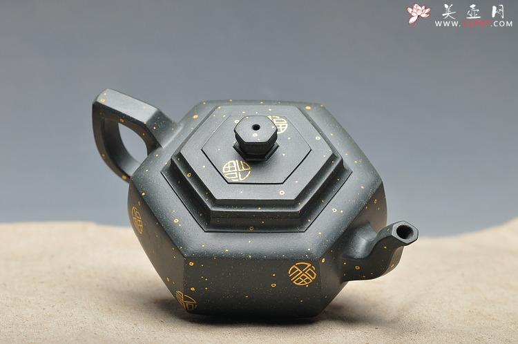 紫砂壶图片：经典墨绿泥 满金福 器形优雅 泥色别致 全手中雪华 - 美壶网