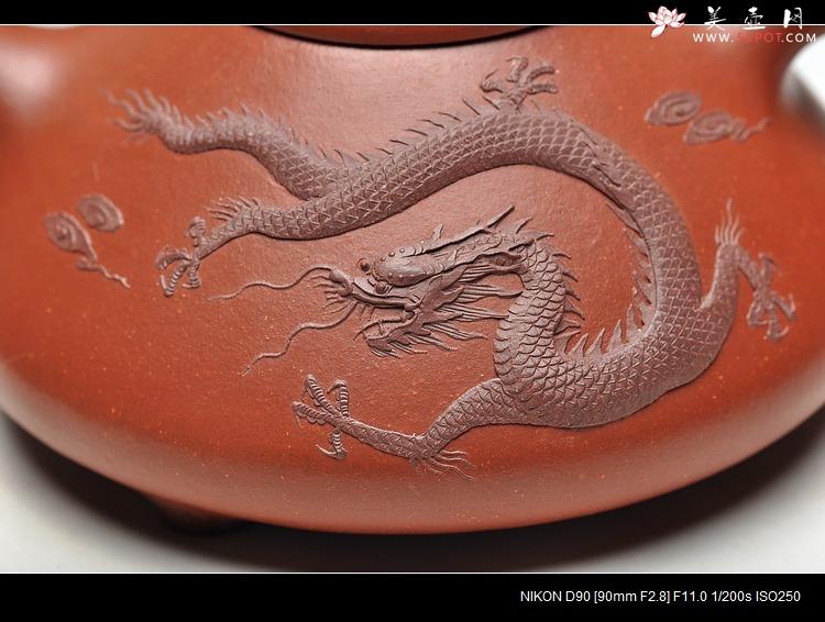 紫砂壶图片：骨肉均挺  塑龙 全手子冶石瓢 - 美壶网