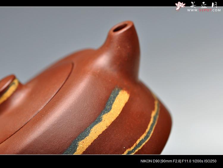 紫砂壶图片：敦厚可人 实用精品 小天际 优质老拼紫 双色绞泥 - 美壶网