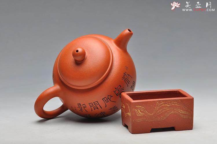 紫砂壶图片：经典实用器 细刻面壁图 匏尊 - 美壶网