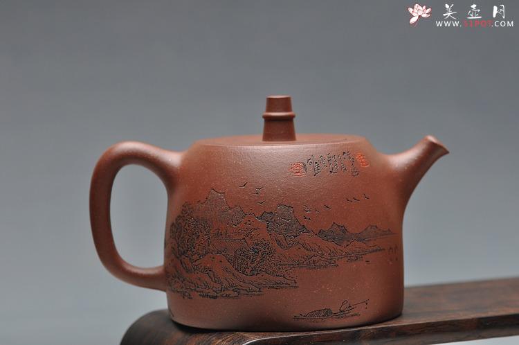 紫砂壶图片：通景山水 丰润挺拔 全手汉铎 优质地槽青   - 美壶网