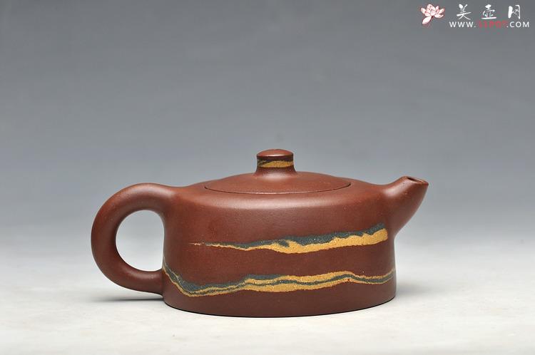紫砂壶图片：敦厚可人 实用精品 小天际 优质老拼紫 双色绞泥 - 美壶网