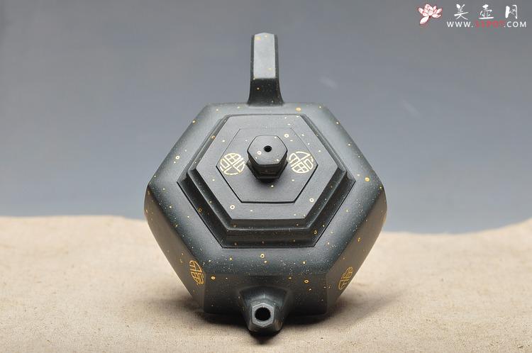 紫砂壶图片：经典墨绿泥 满金福 器形优雅 泥色别致 全手中雪华 - 美壶网