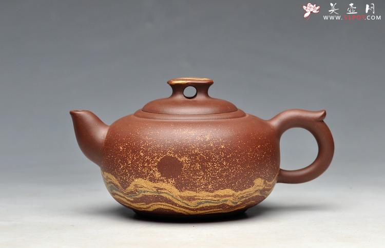 紫砂壶图片：双色通透绞泥 圆润可人 小桥流水 - 美壶网