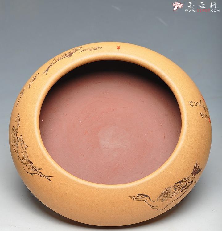 紫砂壶图片:文房雅玩 清雅老味 笔洗 - 美壶网