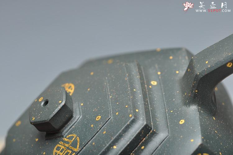 紫砂壶图片：经典墨绿泥 满金福 器形优雅 泥色别致 全手中雪华 - 美壶网