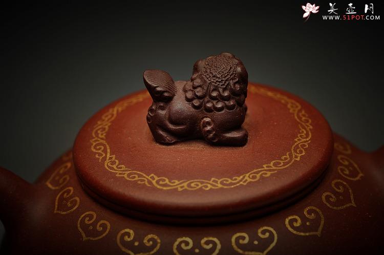 紫砂壶图片：真金装饰 自然优雅 送礼自用  如意狮韵 优质底槽青 - 美壶网