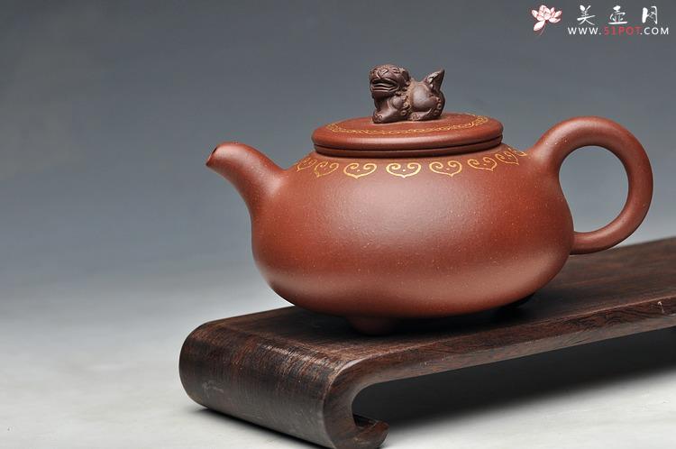 紫砂壶图片：真金装饰 自然优雅 送礼自用  如意狮韵 优质底槽青 - 美壶网