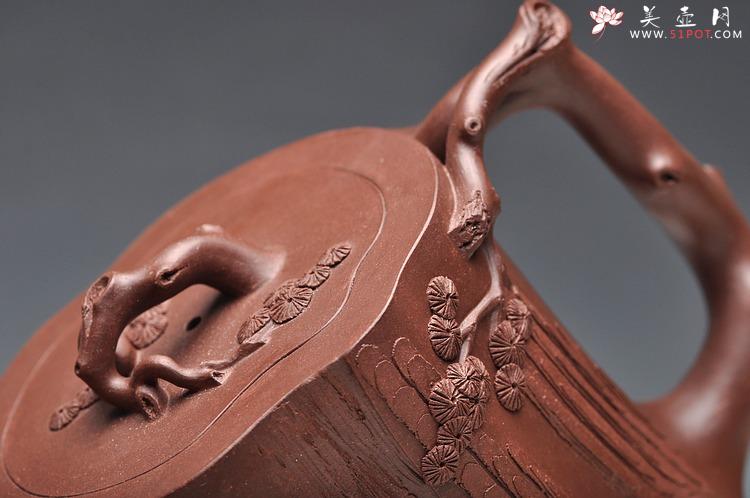 紫砂壶图片：挺拔高俊 古雅拙朴 全手精品青松套组2 - 美壶网