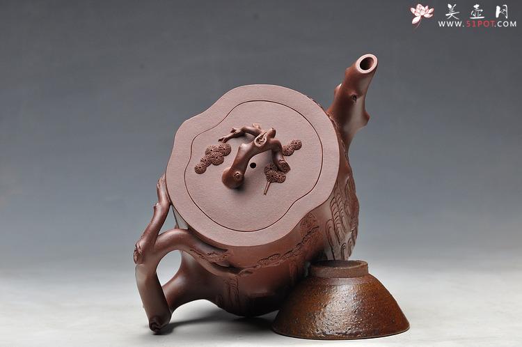 紫砂壶图片：挺拔高俊 古雅拙朴 全手精品青松套组2 - 美壶网