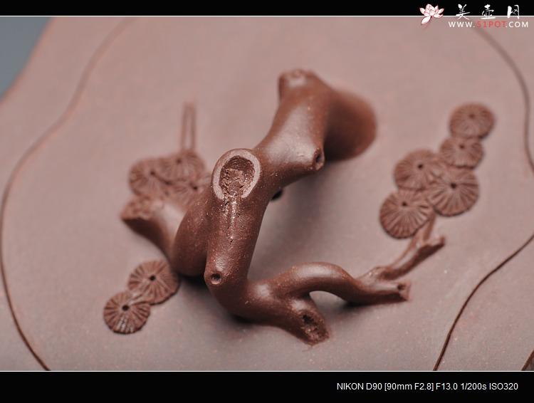 紫砂壶图片：挺拔高俊 古雅拙朴 全手精品青松套组2 - 美壶网