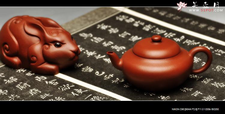 紫砂壶图片：明式小品 摹古之风 小巧别致 全手明韵 老朱泥 - 美壶网