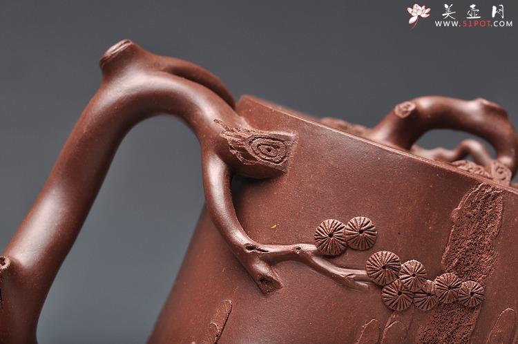 紫砂壶图片：挺拔高俊 古雅拙朴 全手精品青松套组2 - 美壶网