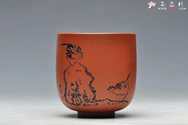 紫砂壶图片：八大风格之 高温小红泥圆亭杯 降坡泥斗笠杯 - 美壶网