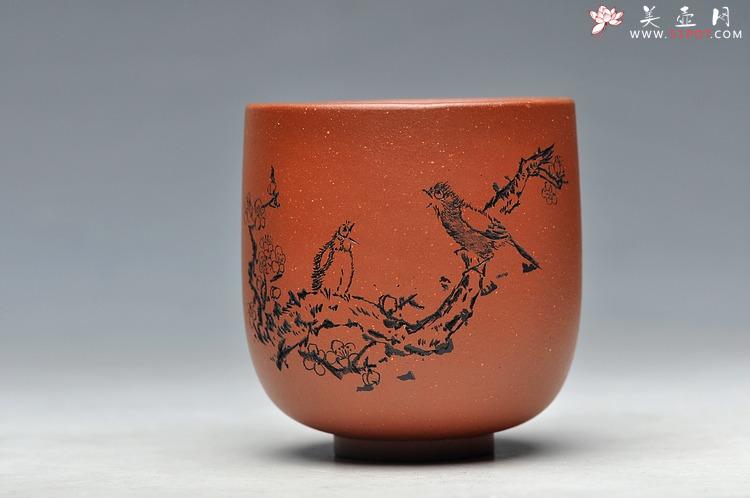 紫砂壶图片：八大风格之 高温小红泥圆亭杯 降坡泥斗笠杯 - 美壶网