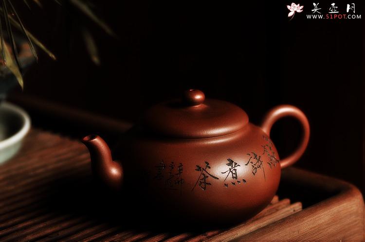 紫砂壶图片：曲线优美 古朴静雅 半月壶 - 美壶网