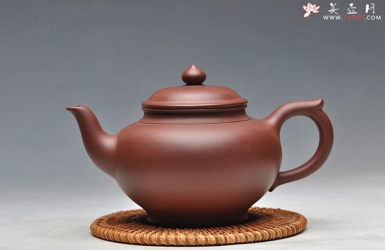 紫砂壶图片：泥色优雅 经典传承 顾派风格 紫泥全手笑樱 - 美壶网