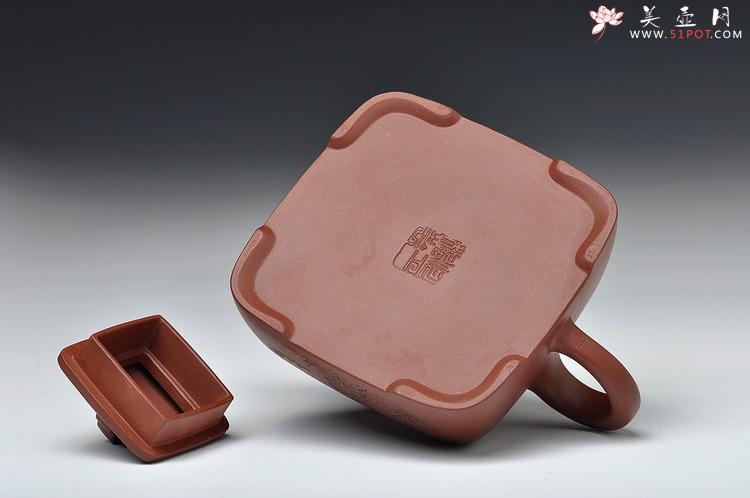 紫砂壶图片：强强联合 国工师陈宏林装饰 全手经典孤菱  - 美壶网