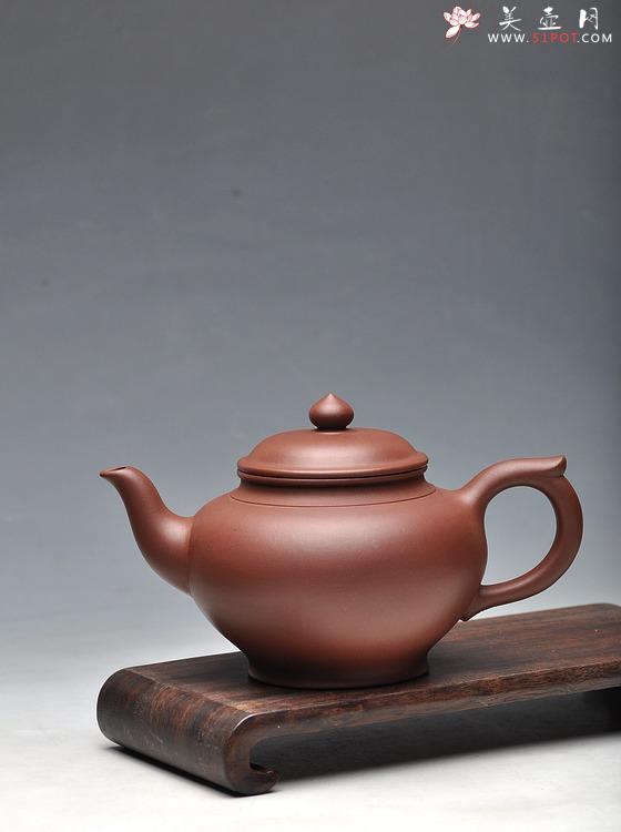 紫砂壶图片：泥色优雅 经典传承 顾派风格 紫泥全手笑樱 - 美壶网
