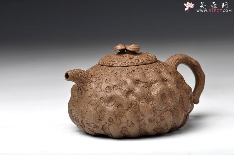 紫砂壶图片：邵惠雄风格 全手龚春 灵芝和瓜纽一对 薄胎 - 美壶网