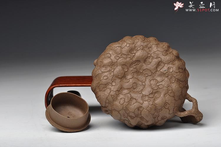 紫砂壶图片：邵惠雄风格 全手龚春 灵芝和瓜纽一对 薄胎 - 美壶网