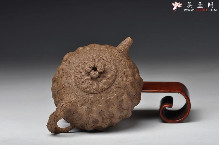 紫砂壶图片：邵惠雄风格 全手龚春 灵芝和瓜纽一对 薄胎 - 美壶网