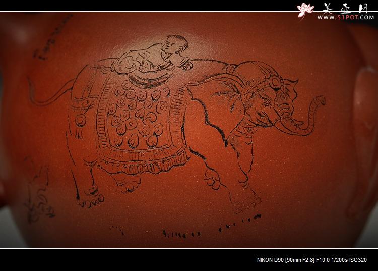 紫砂壶图片：四足福象（十足福像） - 美壶网