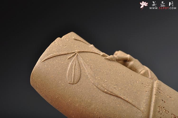 紫砂壶图片：文房雅器 茶盘精品茶宠 清竹臂搁 贴叶传神 中书协刘世涛助兴装饰 - 美壶网