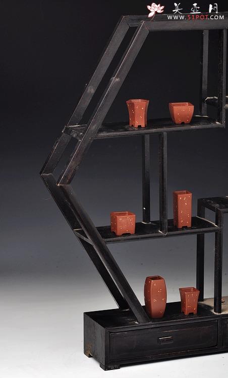 紫砂壶图片：全手铺砂拇指盆一套  精工佳作 非常好玩~~ - 美壶网