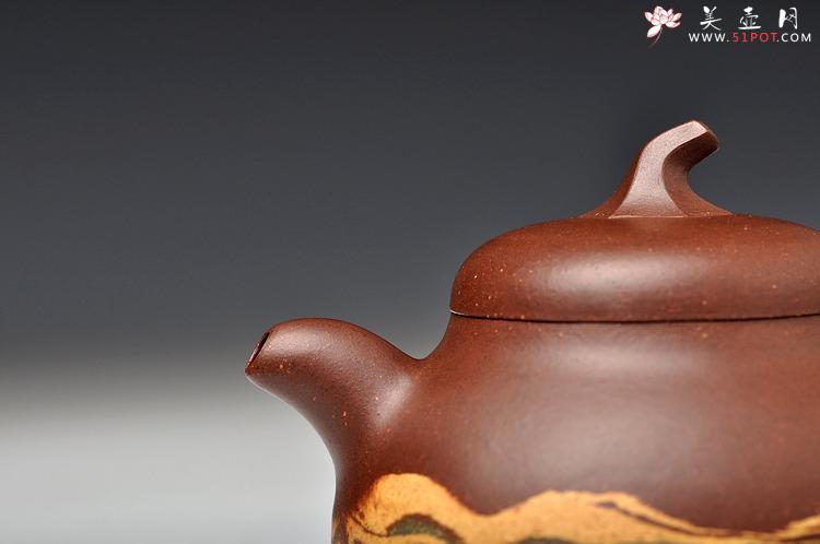 紫砂壶图片：通透绞泥 娇小可爱 茄段 - 美壶网