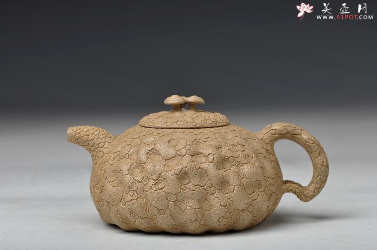 紫砂壶图片：邵惠雄风格 全手龚春 灵芝 薄胎 本山段泥 - 美壶网