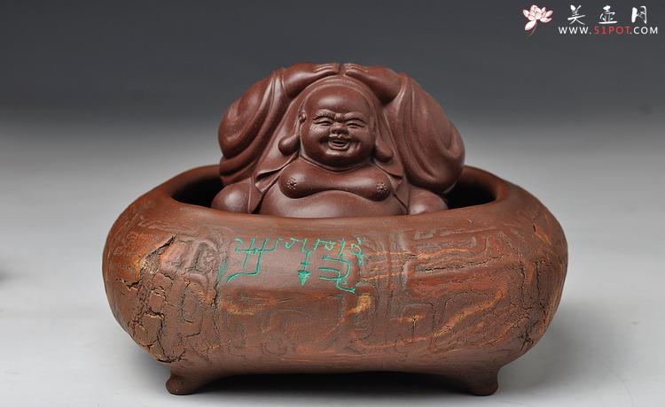 紫砂壶图片：全手作品 文房雅玩之养心水洗 笔洗 造型古拙 - 美壶网