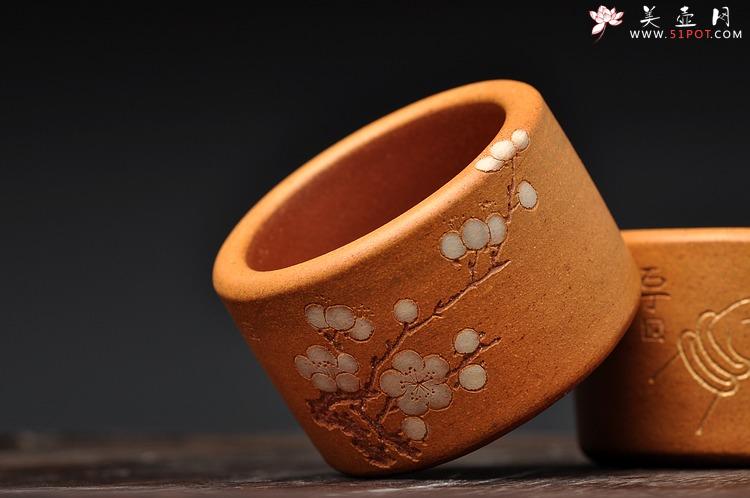 紫砂壶图片：扳指杯 拈花微笑 腊梅玉洁 - 美壶网