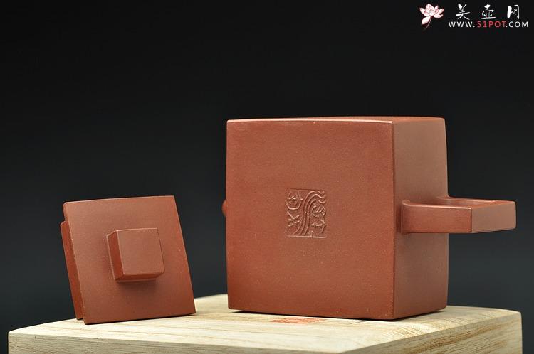 紫砂壶图片：正气浩然  全手工镶片 四方求正 君子之立 - 美壶网