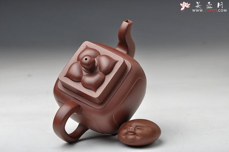 紫砂壶图片：精工大气 精品之作 全手工开光四方菱花 - 美壶网