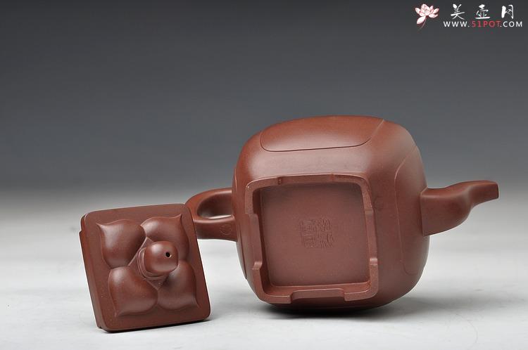 紫砂壶图片：精工大气 精品之作 全手工开光四方菱花 - 美壶网