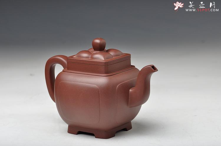 紫砂壶图片：精工大气 精品之作 全手工开光四方菱花 - 美壶网