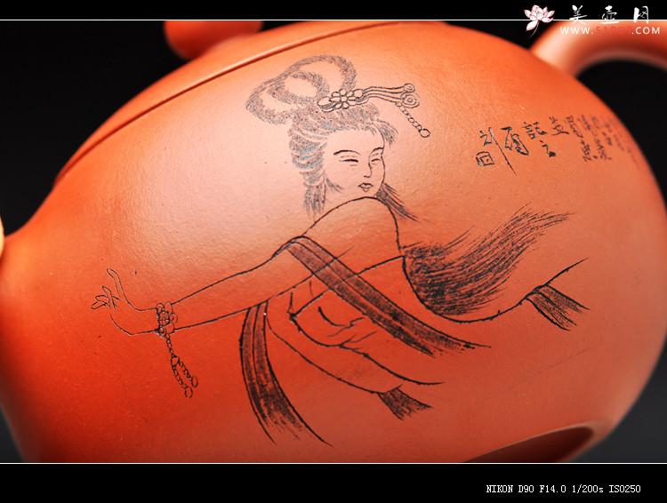 紫砂壶图片：谁赏素腰轻o(∩_∩)o  红泥西施 韵味十足 - 美壶网