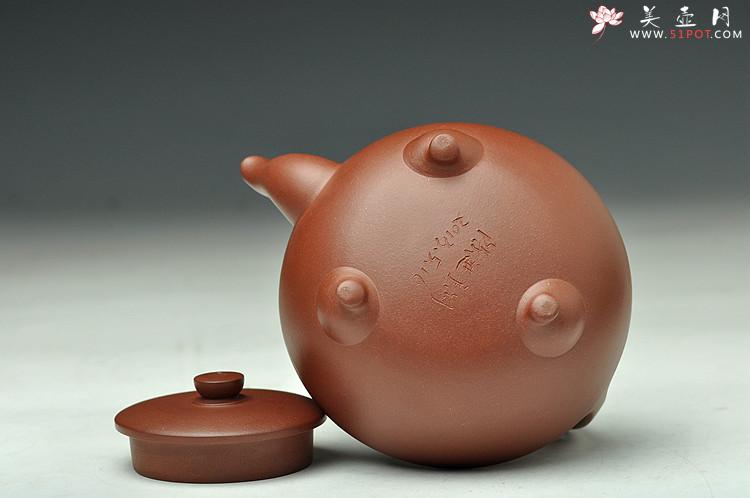 紫砂壶图片：难度极大之全手工望月提梁 中书协刘世涛装饰 收藏佳品 - 美壶网