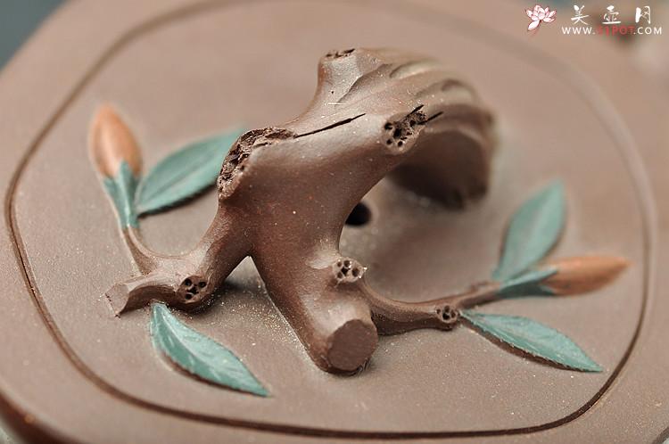 紫砂壶图片：精致灵巧 映山红 花货小品 - 美壶网