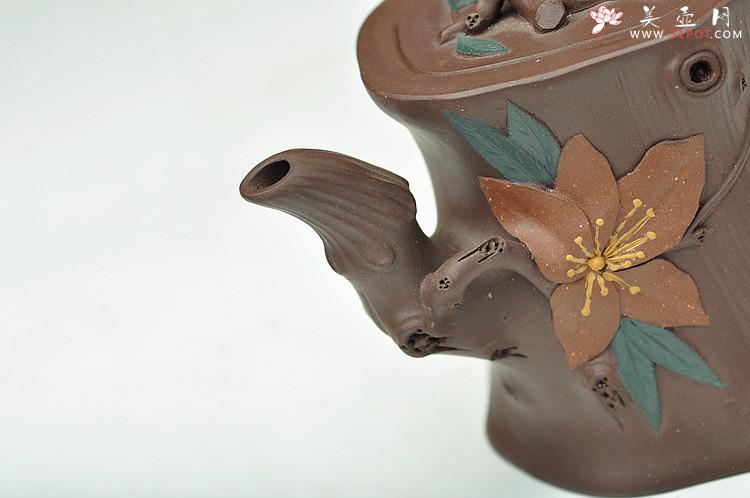 紫砂壶图片：精致灵巧 映山红 花货小品 - 美壶网