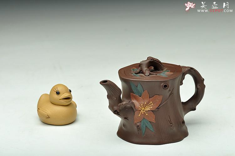 紫砂壶图片：精致灵巧 映山红 花货小品 - 美壶网