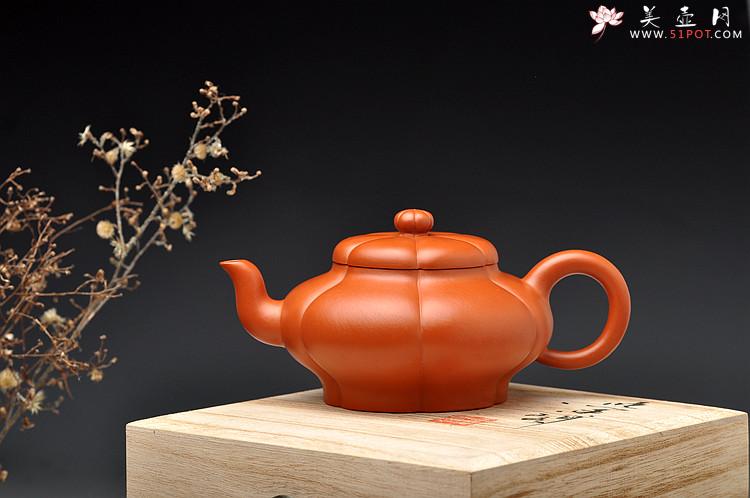 紫砂壶图片：酒虎最新作品 六瓣梅 黄金朱泥 精妙如花 - 美壶网