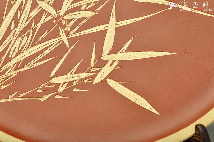 紫砂壶图片：似兰斯馨 文房挂盘 刻绘清新 - 美壶网